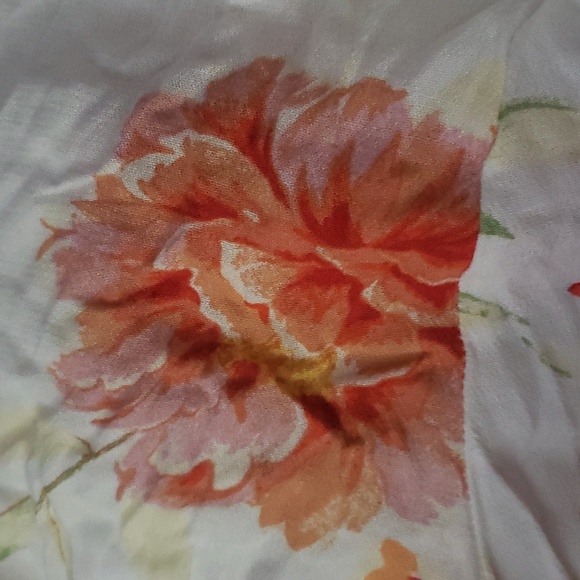 Plus Size Torrid 1x/2x Ivory & Orange Floral Chiffon Kimono top - Picture 9 of 9